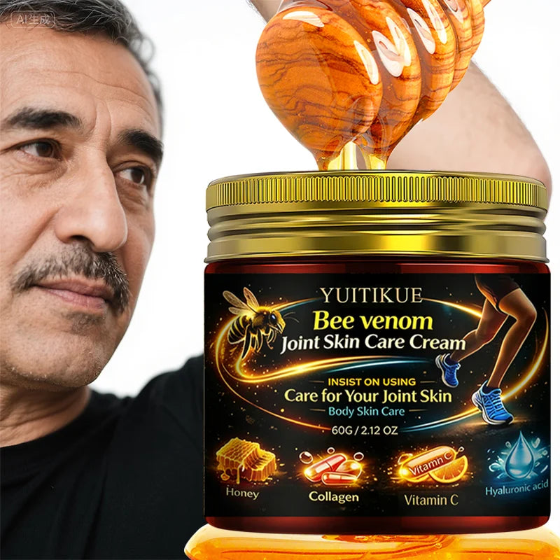 YUITIKUE Bee Venom Joint Skin Care Cream With Honey Collagen Vitamin C Hyaluronic Acid Non-Sticky Easy Absorb Full Body Use Oasis Select