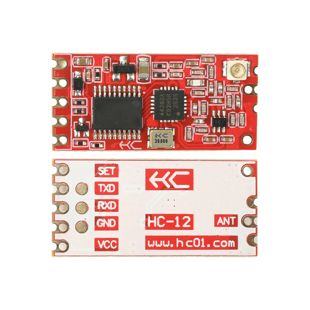 SI4438 Wireless Serial Communication Module HC-12 V4.0 with 1000m Range 433.4-483.8MHz RF Module for Industrial Automation Oasis Select Red