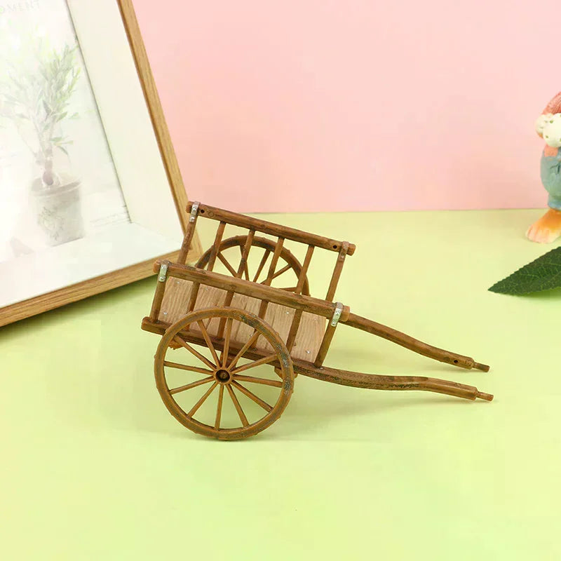 Dollhouse Miniature Simulation Assembled Cart Model DIY Accessories Garden Furniture Toys Oasis Select
