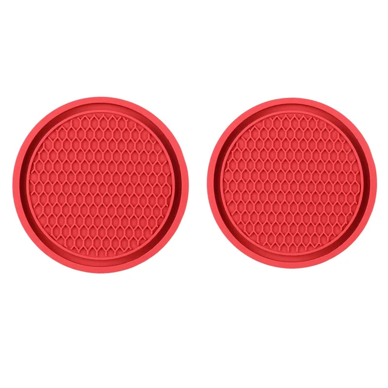 1/2 pcs/set black car auto cup holder anti slip insert coasters pads interior accessories universal fits perfectly for most cups Oasis Select 2PCS red