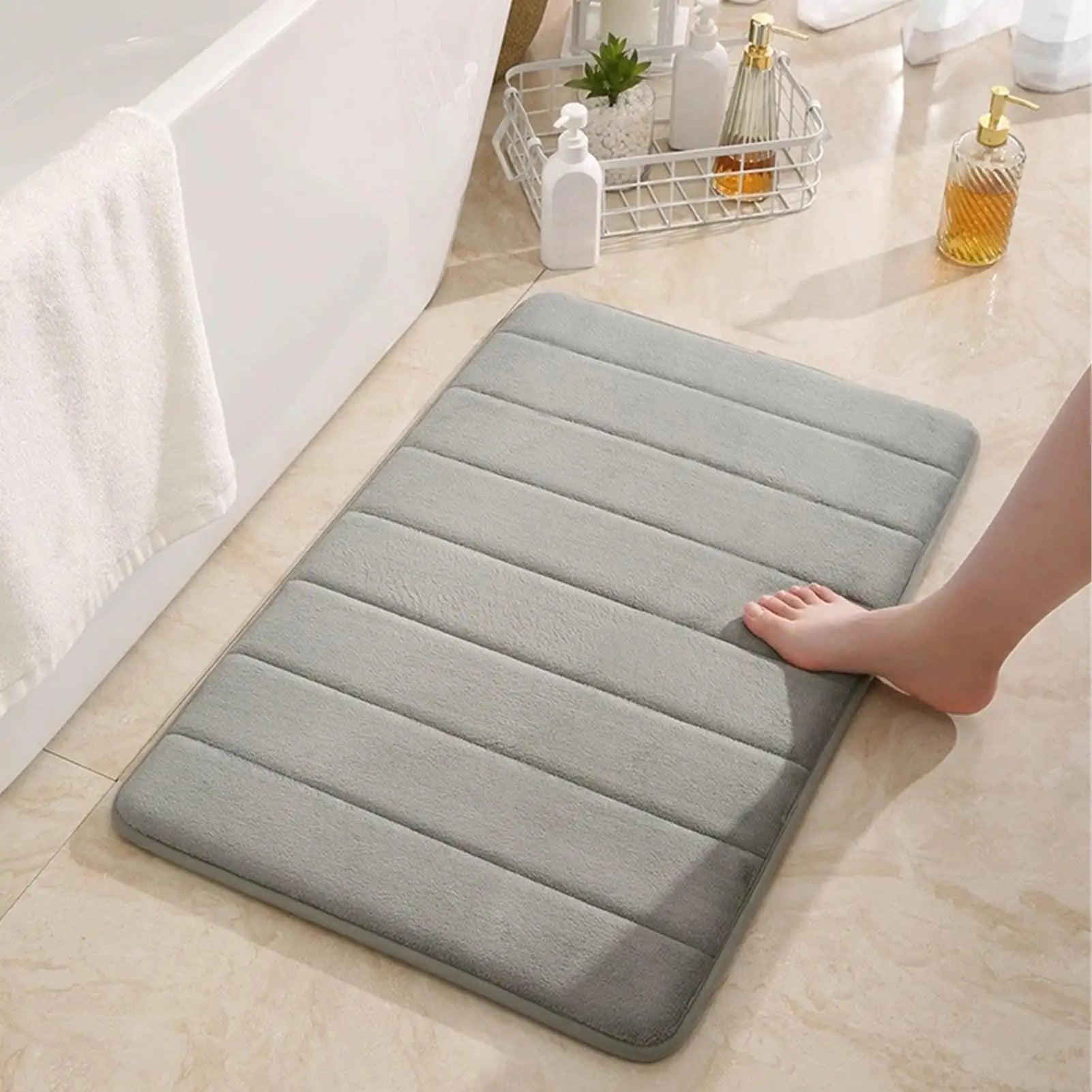 Bath Mat Coral Velvet Absorbent Quick Drying Door Mat Bathroom Floor Mat Door Mat Household Bedroom Non Slip Foot Mat Oasis Select