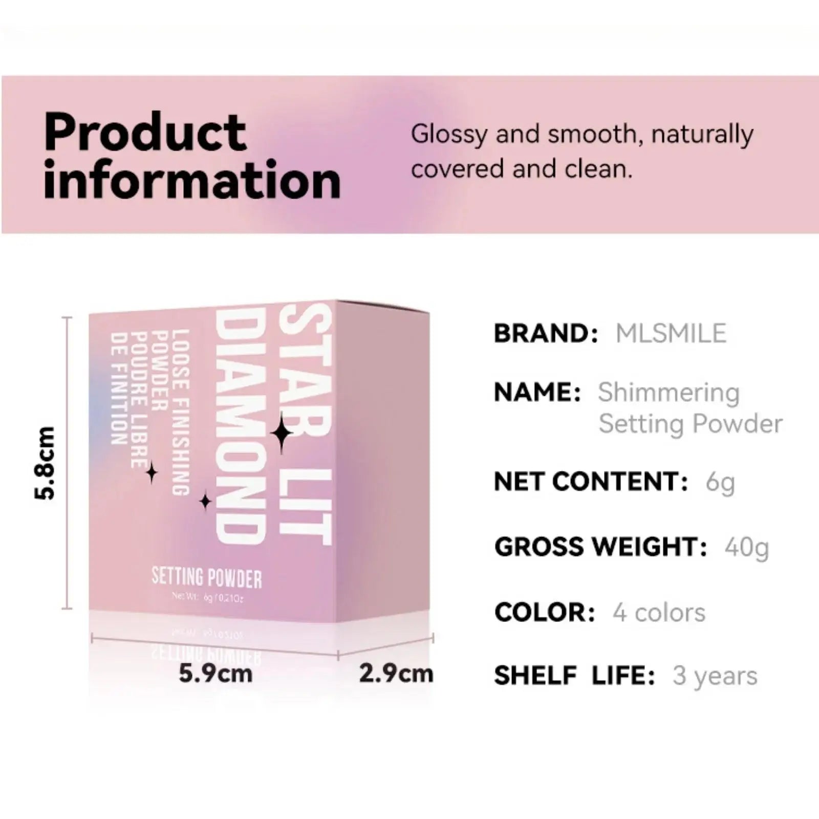 MLSMILE Matte Loose Setting Powder – Oil Control, 4 Shades