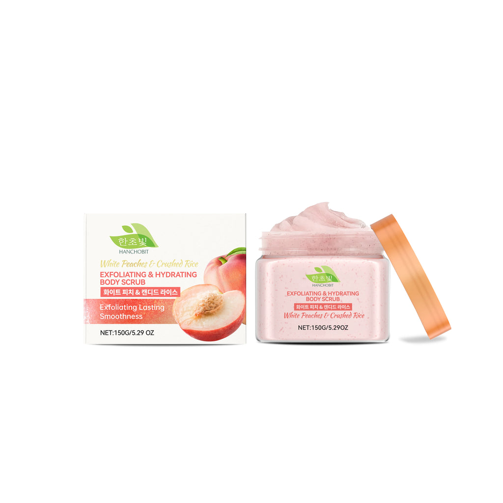 Hanchobit White Peach Rice Body Scrub – Brighten & Exfoliate Body Scrub Oasis Select 150g