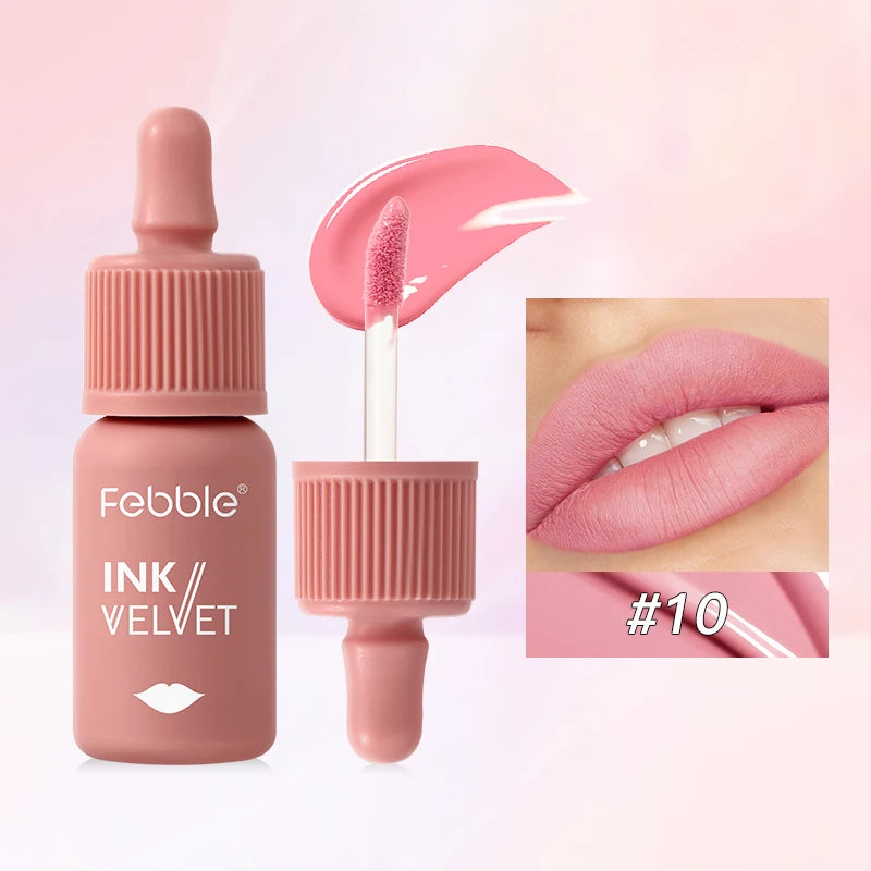 Febble 6-Shade Matte Velvet Liquid Lipstick – Long-Lasting Nude