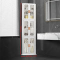 Multi-functional Storage cabinet Multi-layer living room locker Floor-to-ceiling plastic triangular dust rack Snack toy locker Oasis Select 3-White