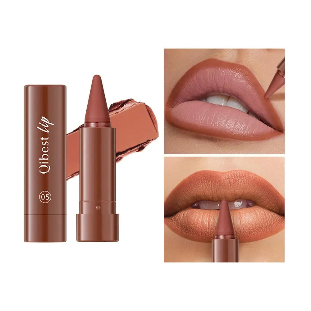 Twist Up Gradient Matte Lipstick Crayon Lip Liner Pencil For Women, Long Lasting Waterproof Flawless Contour Lip Pencil Crayon Oasis Select 05