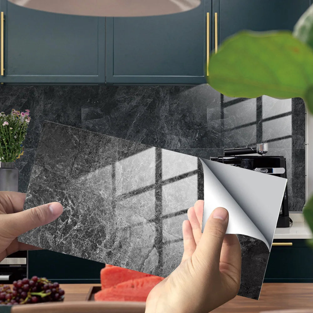 Imitation Marble Grain Tile Paste Thick Cover Crystal Film Decorative Renovation Wall Paste Wallpaper Wall Stickers Oasis Select DLS058 32pcs