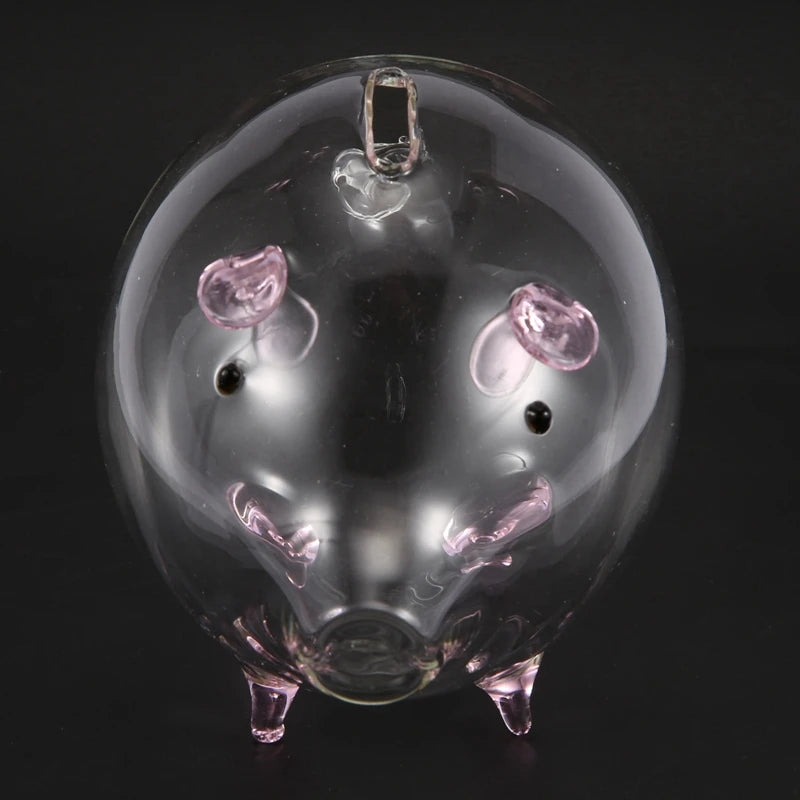 2X Pig Piggy Bank Money Boxes Coin Saving Box Cute Transparent Glass Souvenir Birthday Gift For Children Kids-Pink Oasis Select