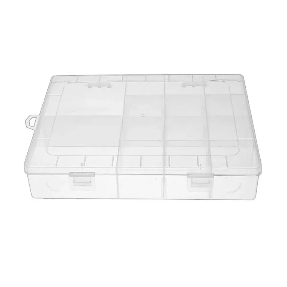 14-Grid Clear Plastic Storage Box – Jewelry & Craft Organizer