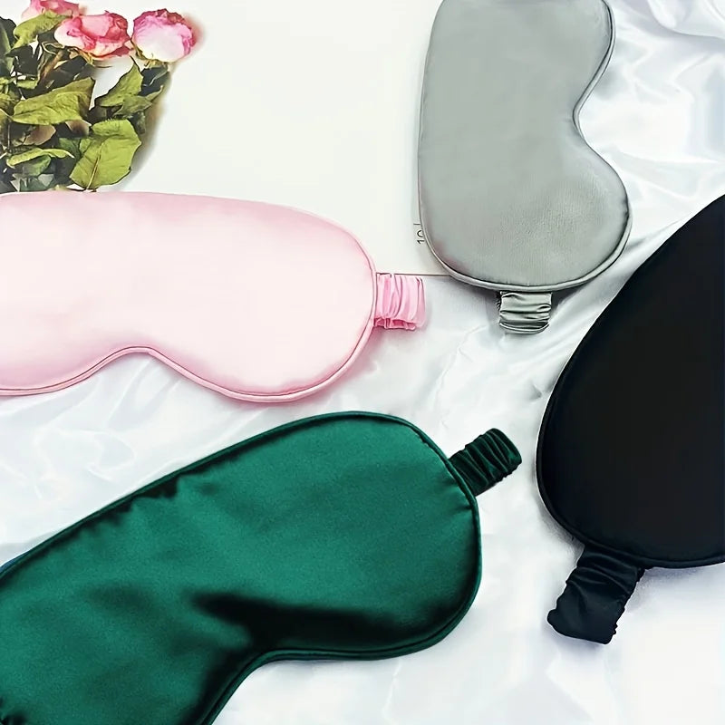 Double-Sided Imitation Silk Sleep Eye Mask, Blackout Eye Mask, Elastic Strap, Travel Nap Eye Mask, Eye Protection Oasis Select