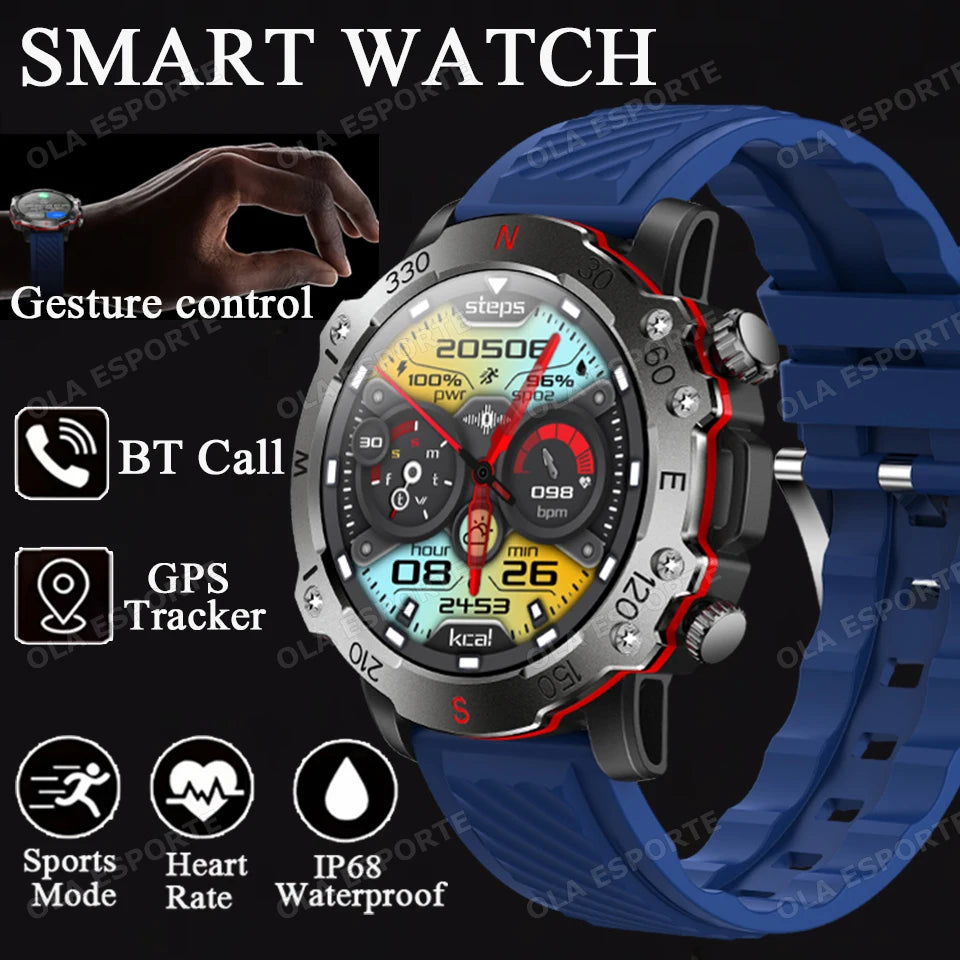 Ola Esporte Military GPS Smart Watch – 5ATM, HR & BT Calls