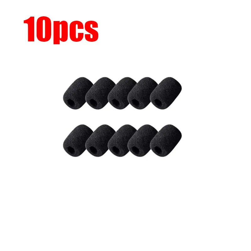 10/30/60PCS Universal Black Mini Mic Cover Foam Headset Microphone Windscreen Sponge Replacement Small Lapel Protection Sleeve Oasis Select 10pcs