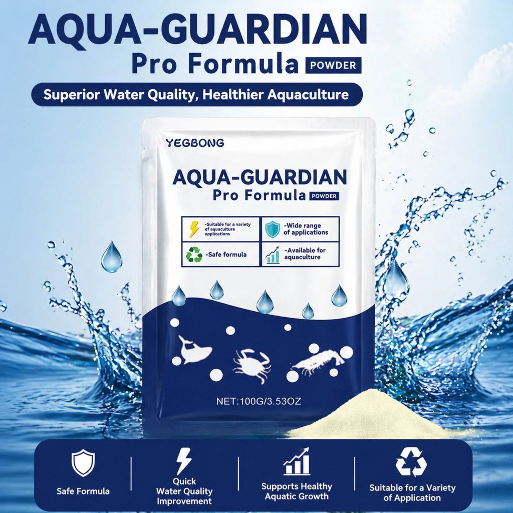 Aqua-Guardian Water Clarifier Powder 100g Fast Clear Cloudy Water For Freshwater Saltwater Fish Shrimp Crab Aquarium Aquaculture Oasis Select