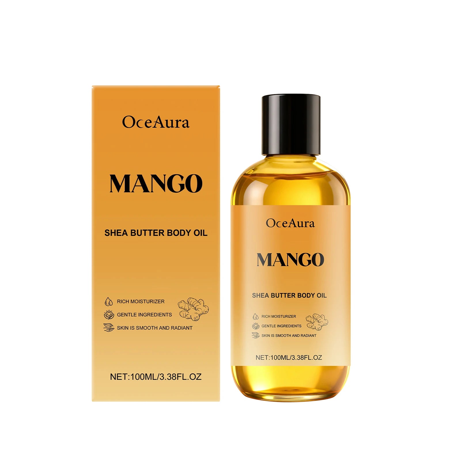 Anti-Aging Mango & Shea Firming Body Oil for Improving Dryness and Roughness Nourishing and Moisturizing Body Skin Skincare Oil Oasis Select 100ml boxed