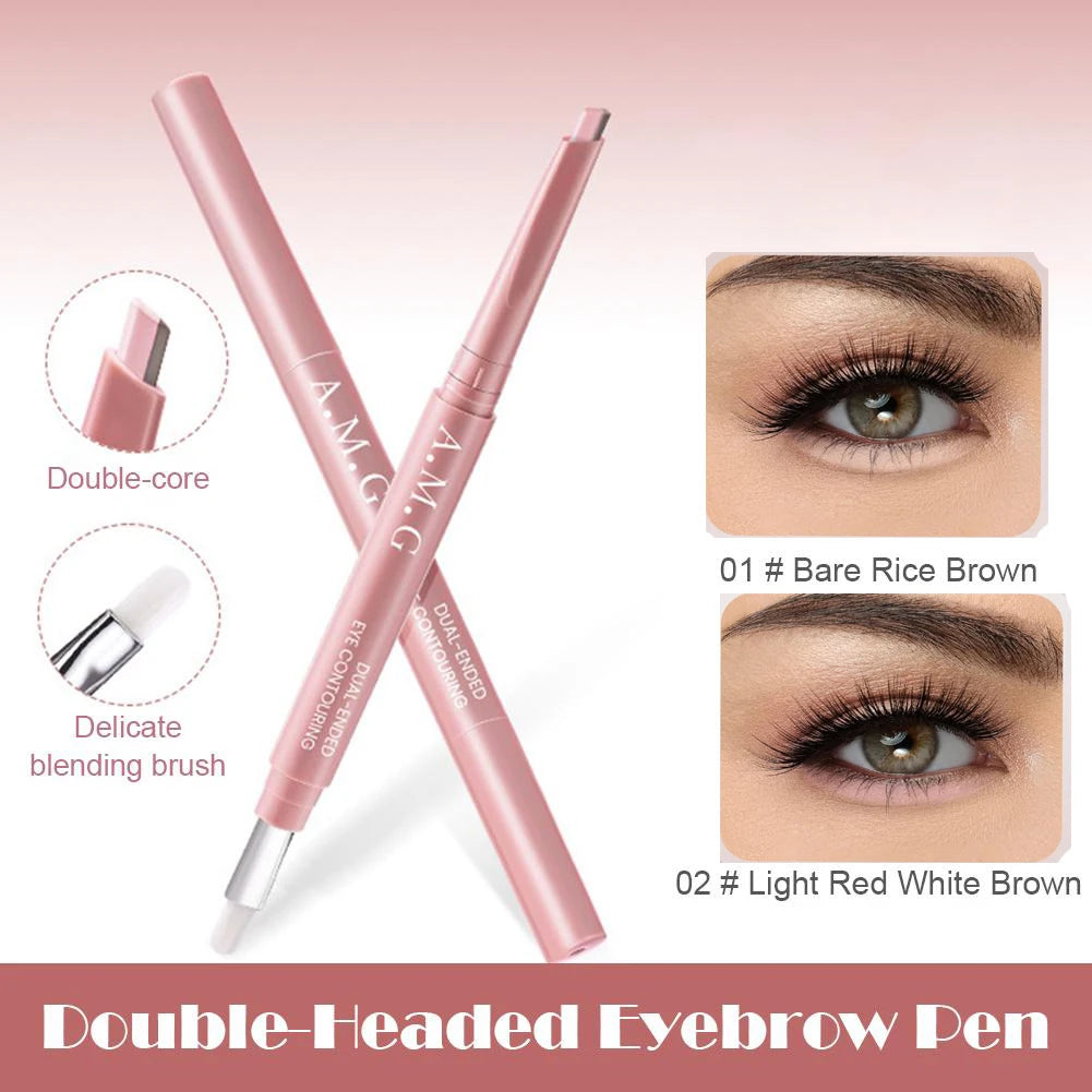 Double-headed Silkworm Eyeliner Pen Creamy Smooth Blendable Lying Silkworm Pencil, Under Eye Highlight Contouring Pen With Brush Oasis Select