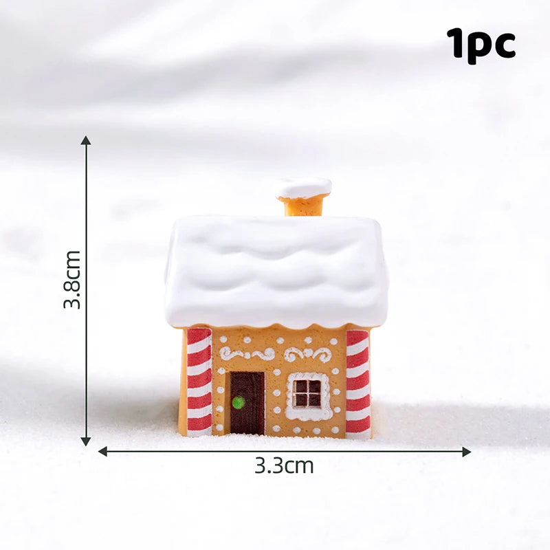 Resin Miniatures Christmas Decorations Snowman Santa Claus Christmas Tree Reindeer Figurines Ornaments New Year Child Gifts Oasis Select A8