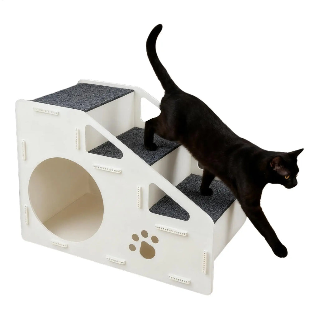 2 In 1 Foldable Non-Slip Ramp Dog Stairs Small Puppy Ladder House for Home Living Room Indoor Bedroom Dogs Puppy Cats Kitten Oasis Select
