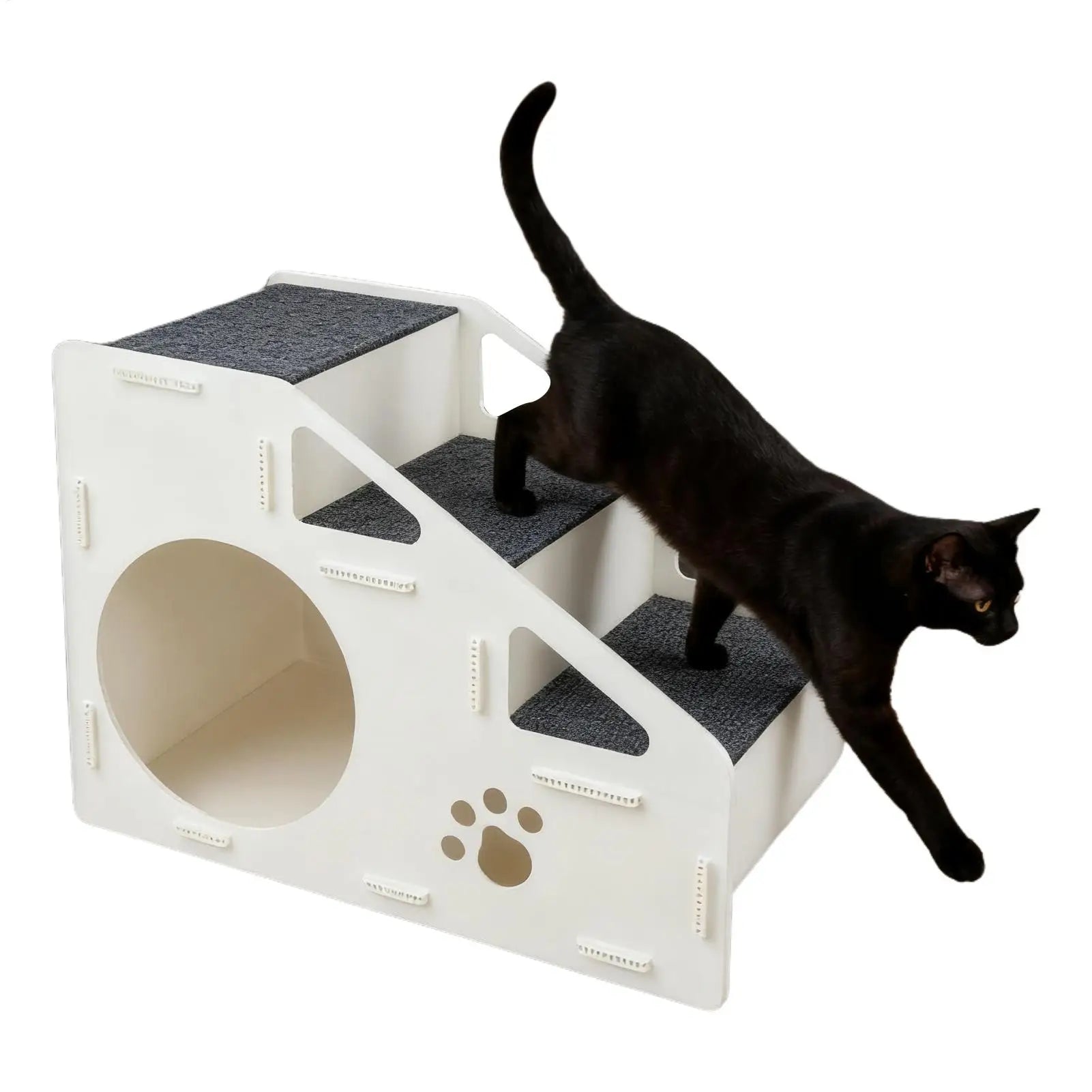 2 In 1 Foldable Non-Slip Ramp Dog Stairs Small Puppy Ladder House for Home Living Room Indoor Bedroom Dogs Puppy Cats Kitten Oasis Select