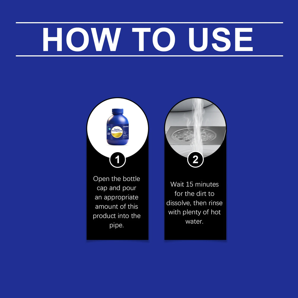 Pipeline Blockage Remover Cleaner for Bathroom Kitchen Clogs Dissolves Hair Soap Scum and Grease Household Cleaner Oasis Select