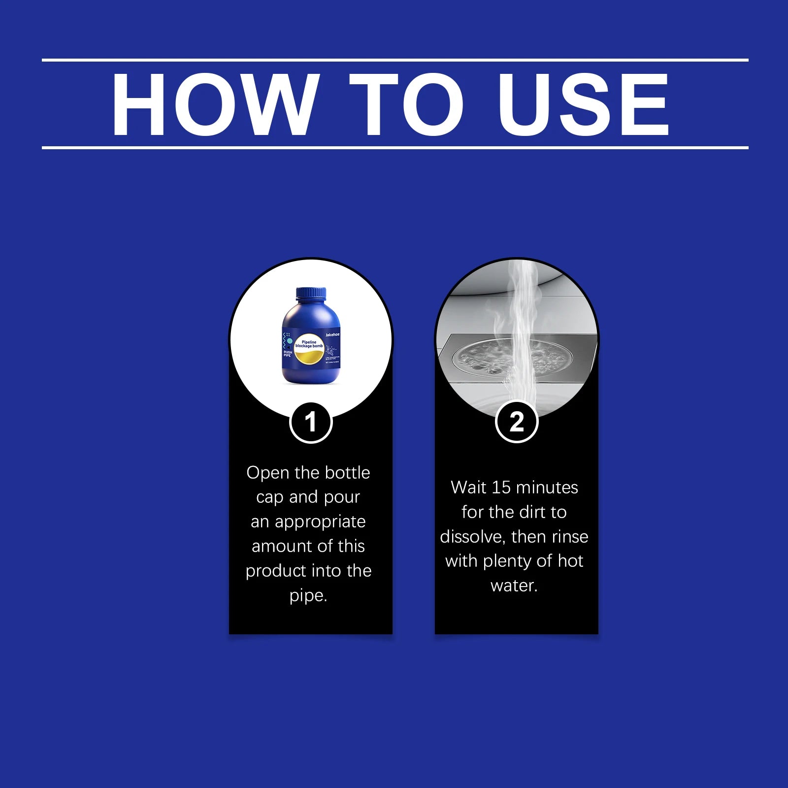 Pipeline Blockage Remover Cleaner for Bathroom Kitchen Clogs Dissolves Hair Soap Scum and Grease Household Cleaner Oasis Select