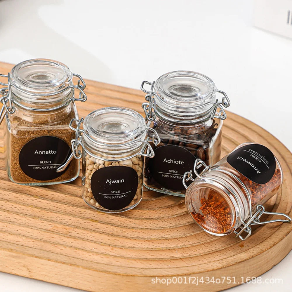 50/100ml Glass Bottle Sealed Storage Jar with Buckle Airtight Locking Lid Big Mouth Kitchen Bottles for Coffee Beans Fruits Nuts Oasis Select