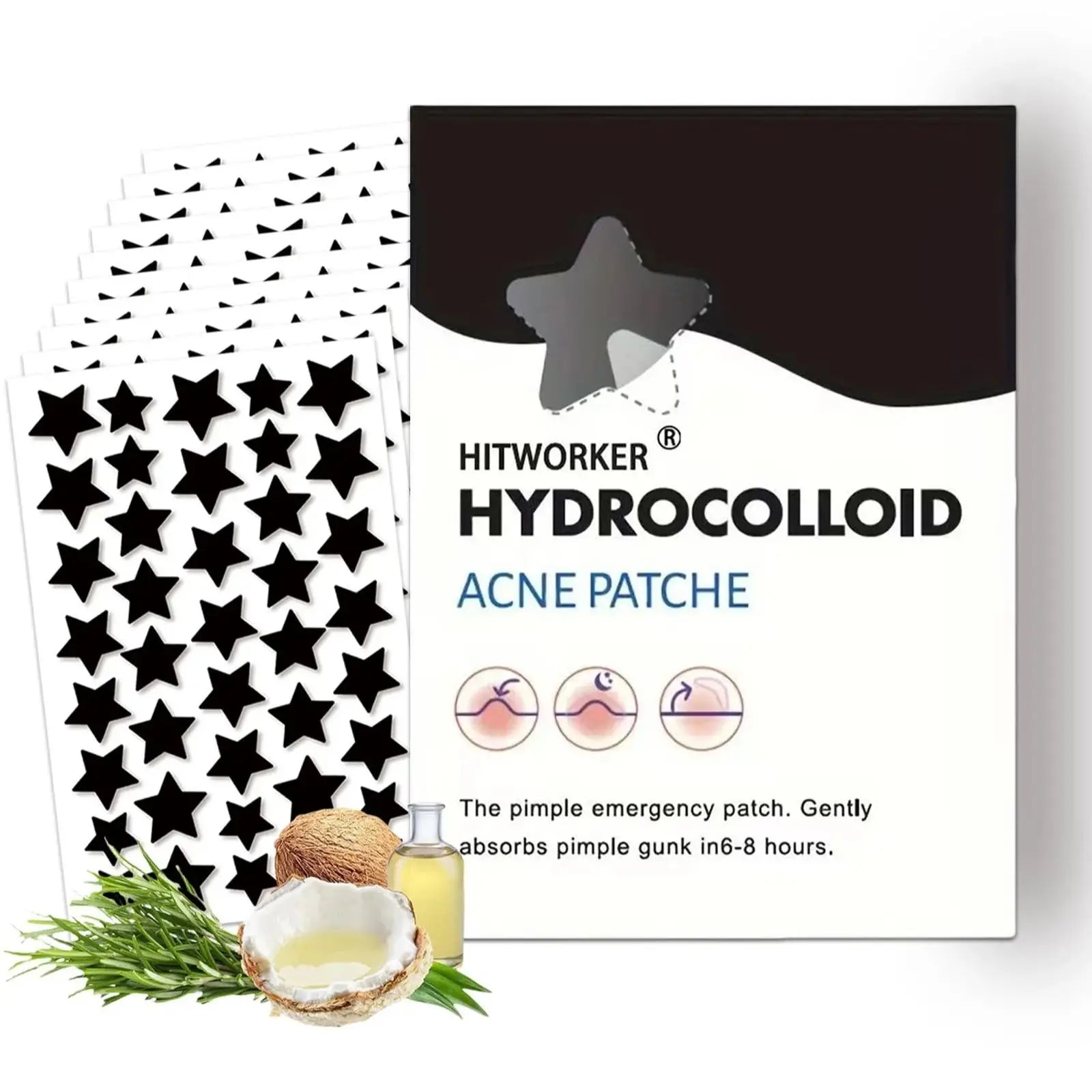 Star shaped hydrocolloid acne patch 200/400 pieces/box acne patch, alcohol free, gentle and non irritating absorption acne patch Oasis Select