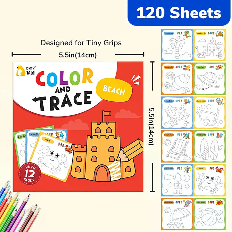 10 Book Set, Children's Coloring Book To Enhance Cognitive Thinking, Including 10 Cartoon Themes For Boys And Girls Oasis Select