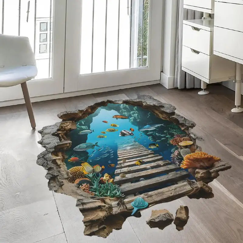 3D Underwater Wall Stickers – Kids Room & Living Room Décor