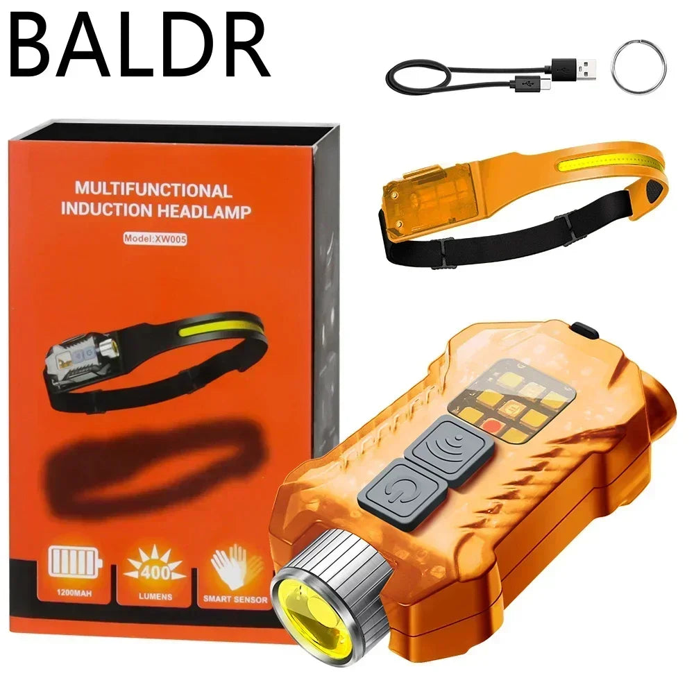 XW005 LED Flashlight Outdoor USB Rechargeable EDC Detachable Torch Work Light with Tail Magnet UV Light Fishing Camping Lantern Oasis Select XW005-orange with EU