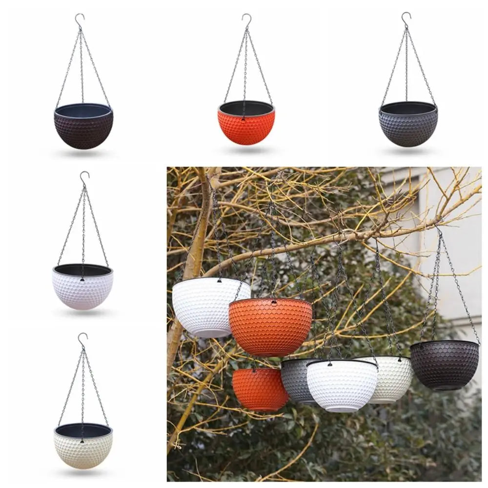 With Drainer and Hanging Chain Honeycomb Hanging Flower Pot Self-Waterin Thickened Hanging Flower Basket Sturdy Hydroponic Oasis Select