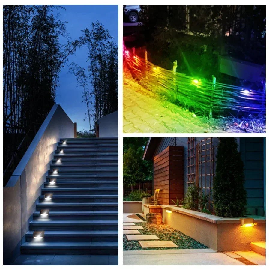 4-Pack Solar Fence Lights – Waterproof LED Deck & Stair Lamps Solar Outdoor Lights Oasis Select