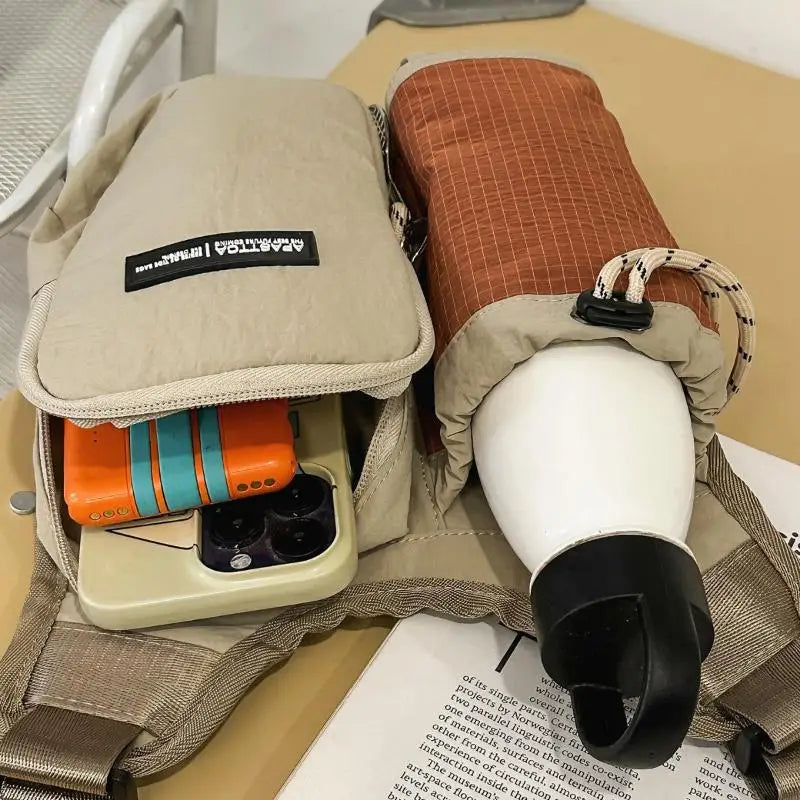 Minimalist Crossbody Water Bottle Bag | Nylon Shoulder Pouch Crossbody Shoulder Bag Oasis Select