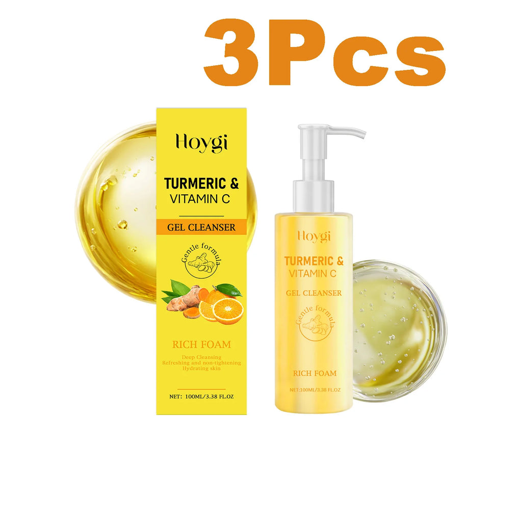 Turmeric Vitamin C Facial Cleanser Cleansing Refreshing Moisturizing for Soft Smooth Skin Purifying Brightening Facial Cleanser Oasis Select 3 x 100ml Boxed
