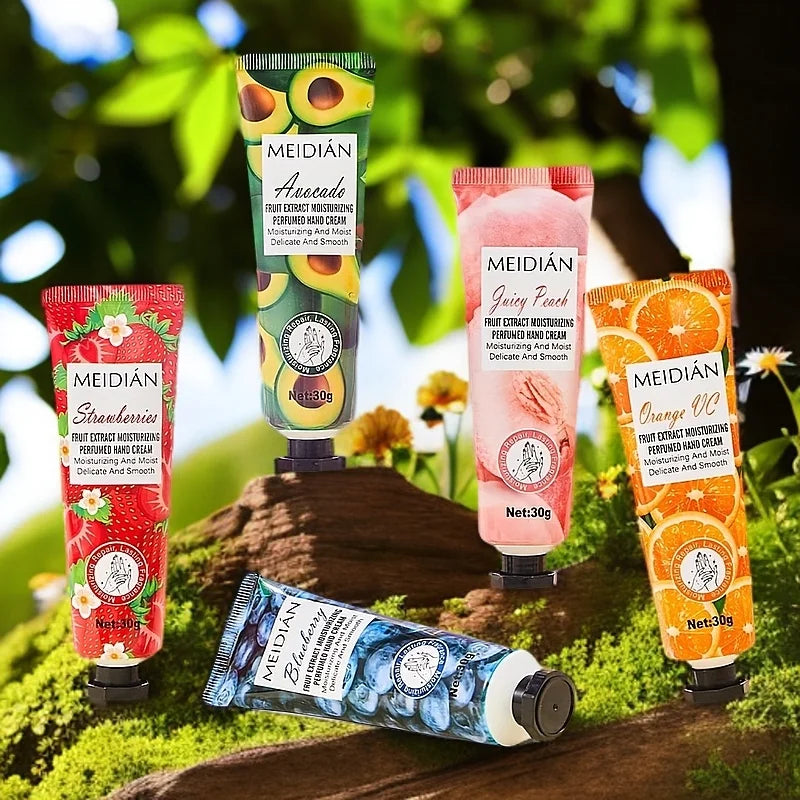 5-Piece Fruit Scented Hand Cream Set – Moisturizing Hand Care Hand Cream Set Oasis Select