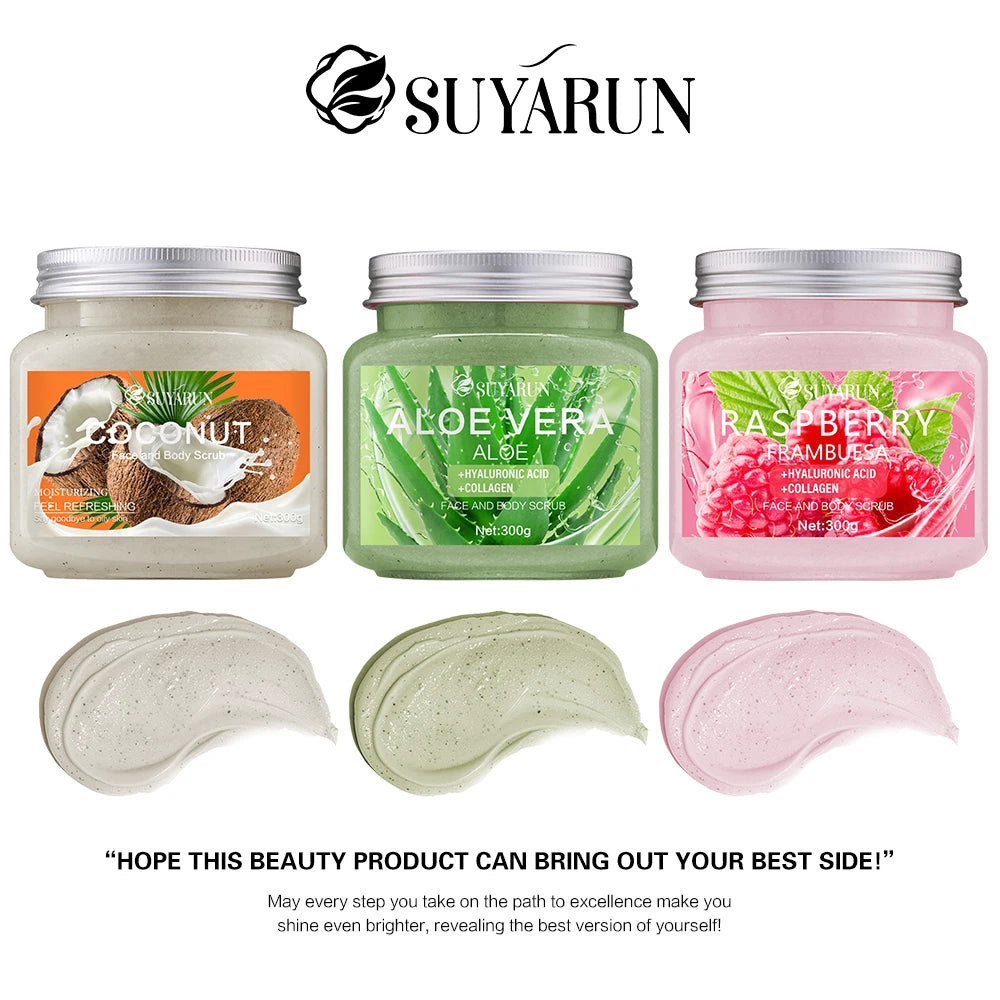 SUYARUN Natural Body Scrub – Raspberry, Aloe & Coconut