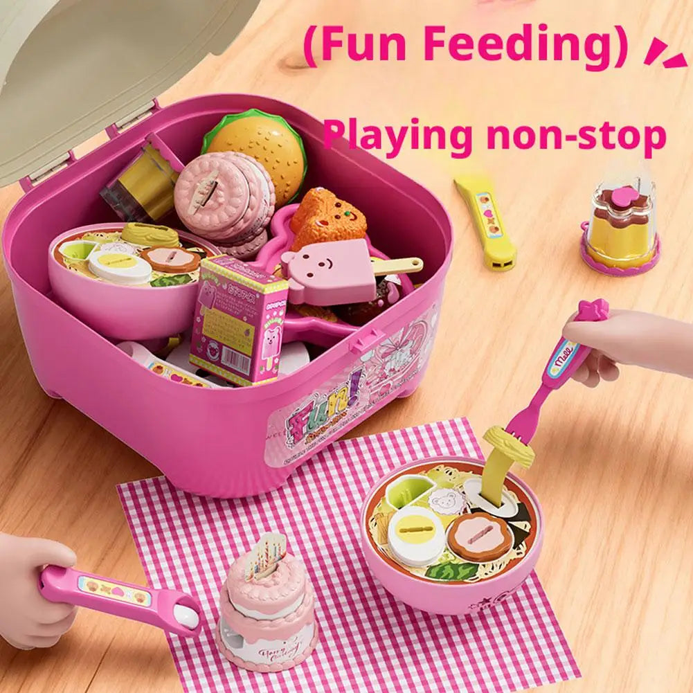 New 8PCS/Set Simulation Food Feeding Toys with Storage Box - Sweet Rice Ball Pudding Feeding Toy Kids Role Play Early Education Oasis Select