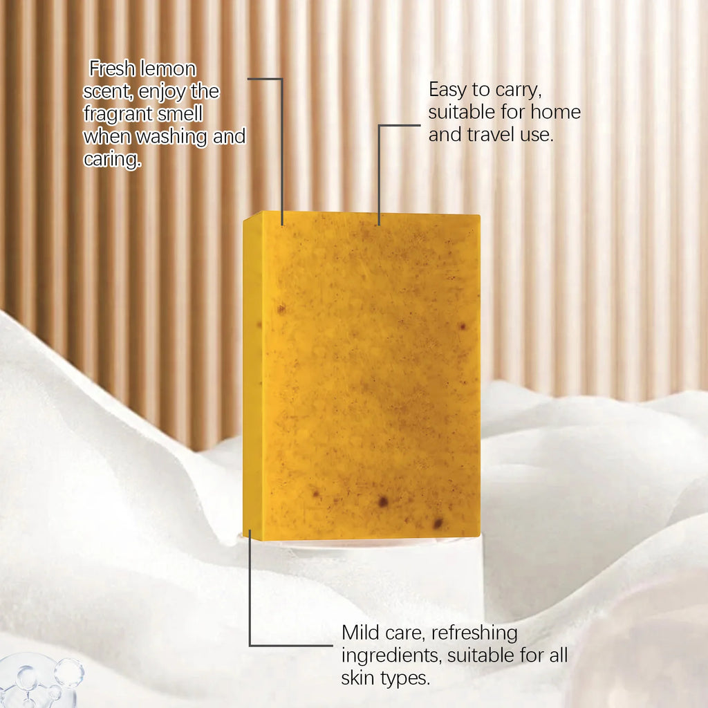 Oceaura Lemon Turmeric Body Care Soap Moisturizing Dryness Oil Control Deeply Cleansing Removing Exfoliate Skin Brightening Soap Oasis Select