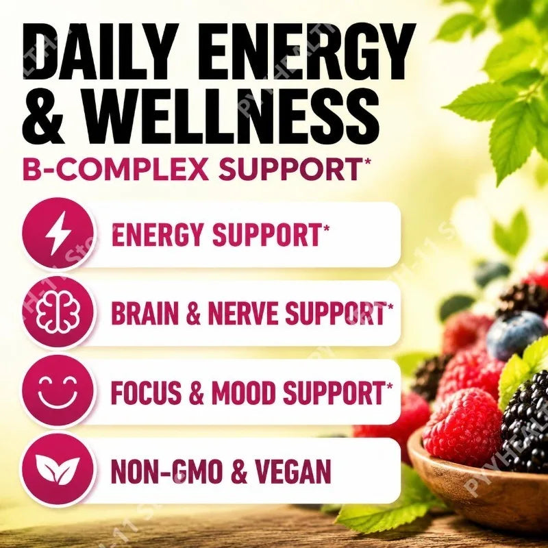 8-in-1 Organic Vitamin B Complex Liquid Drops | B12 Biotin 60mL Liquid B Vitamin Complex Oasis Select