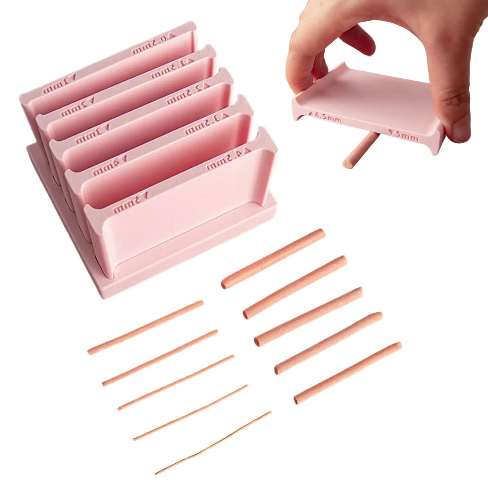 Clay Rolling Strip Shape Maker 5 Size Precise Control Clay Thickness String Roller Tool for Jewelry Making Decoration DIY Craft Oasis Select