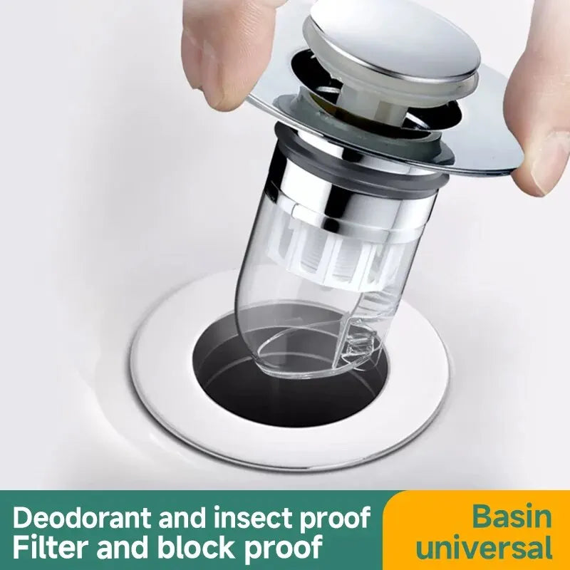 Universal Basin Pop-up Drain Filter Wash Basin Hair Sink Strainer Kitchen Bathtub Stopper Shower Plug Bathroom Tool Oasis Select
