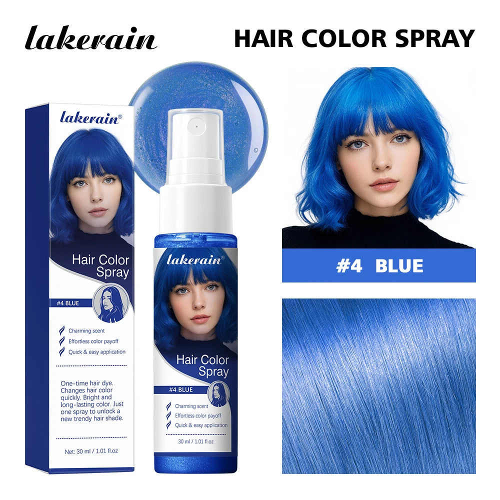 Hair Color Spray Disposable Hair Dye Spray DIY One-Time Hair Color Liquid Washable 8 Colors Party Temporary Hair Styling Spray Oasis Select Blue