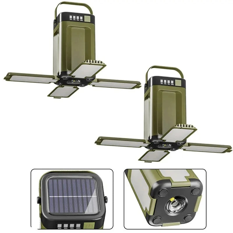 KDULIT Solar LED Camping Lantern – Power Bank Tent Light