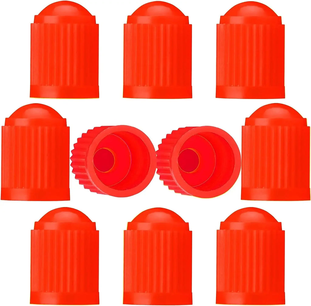 Tire Stem Valve Caps Tyre Valve Caps with O Seal Ring, Universal Stem Dust Covers for SUV, Cars, Bike, Motorcycles, Trucks Oasis Select Red-10Pcs
