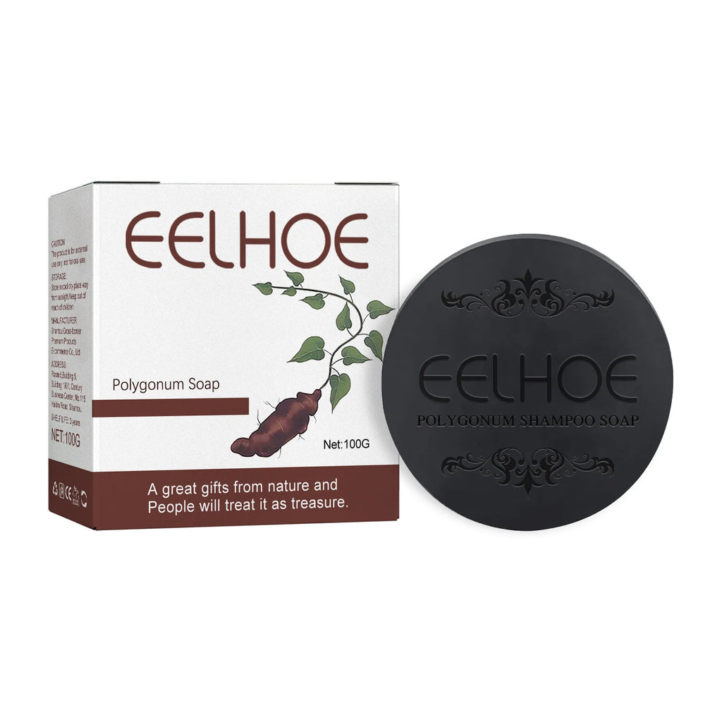EELHOE Polygonum Multiflorum Shampoo Soaps Deep Cleaning Hair Moisturizing Care Cover Gray Hair Dye Ginseng Extract Shampoo Soap Oasis Select 100g