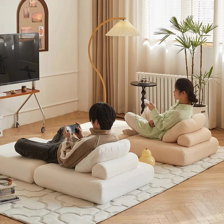 Fabric single sofa, sweet potato sofa bed, small-sized living room folding dual-use tatami, tofu block lazy sofa Oasis Select