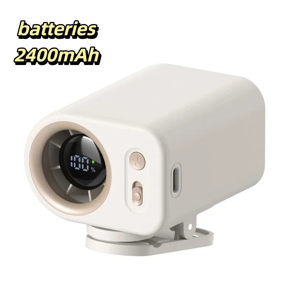 Detachable Design Portable Mini Fan Compact Lightweight Simple One-button Control Clip-on Waist Fan Adjustable Airflow Oasis Select White
