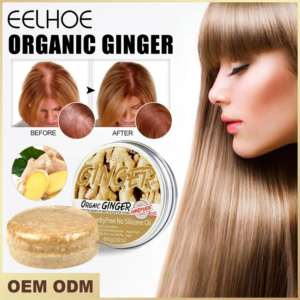 Ginger Shampoo Soap Ginger Hair Regrowth Shampoo Bar Anti-Hair Loss Natural Ginger Shampoo Soap For All Hair Types Oasis Select