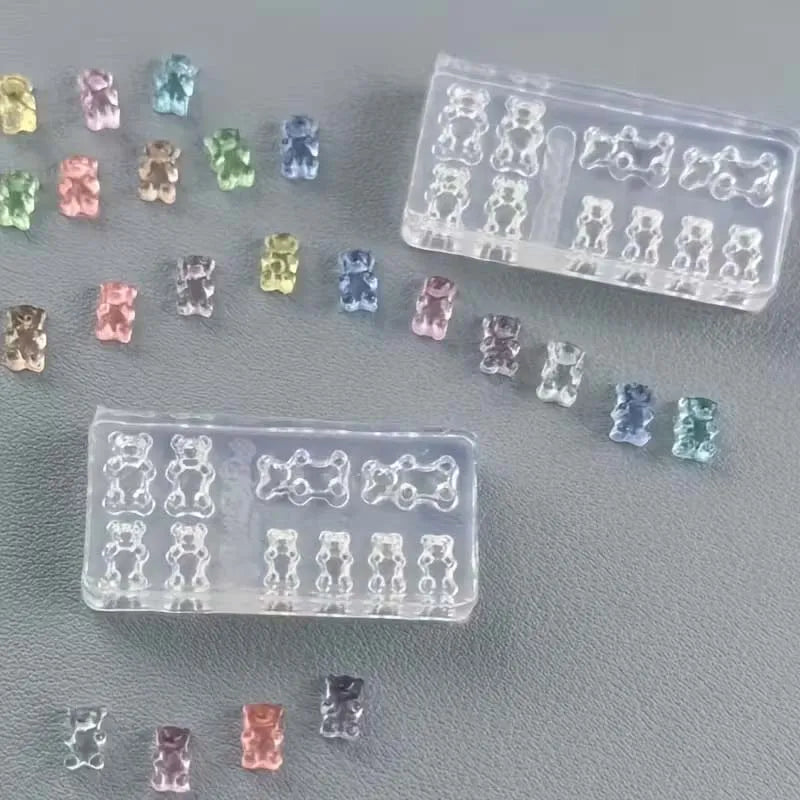 1/2PCS Mini Bear Mold 3D Silicone Molds for Resin Jewelry Making Supplies Nail Art Charms Oasis Select 2pcs