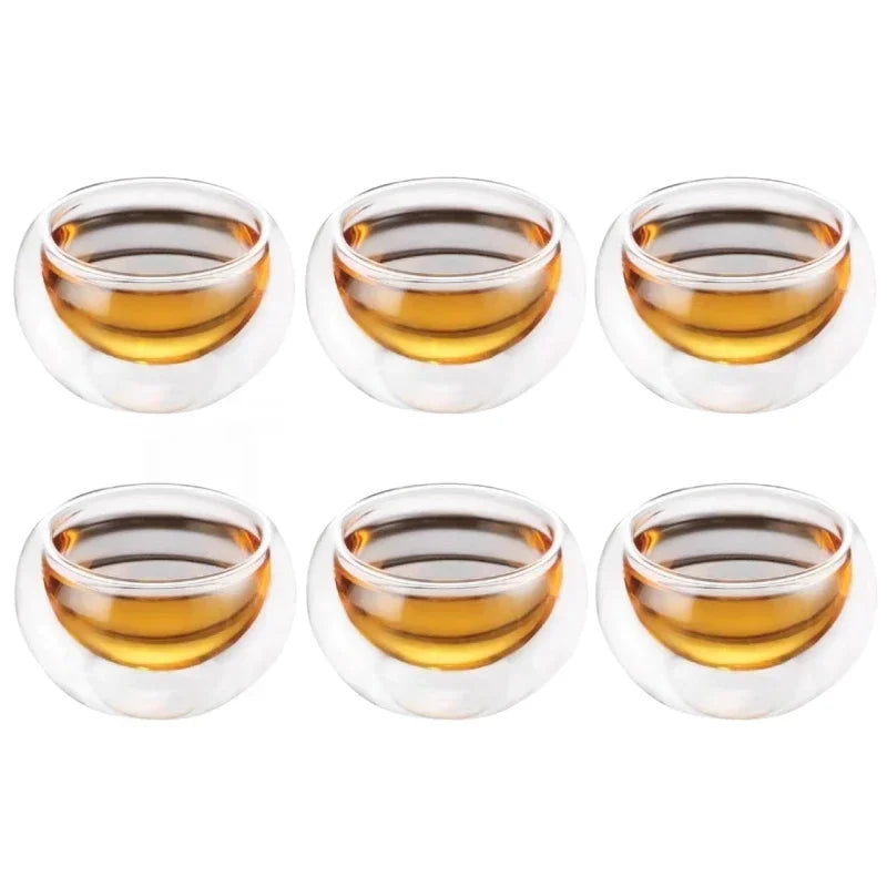 50ml 4/6pcs Glass Teacup Tea Infuser Teaware Heat Resistant High Temperature Explosion Proof Coffee Water Mug Drinkware Tea Set Oasis Select 6Pcs 50ml