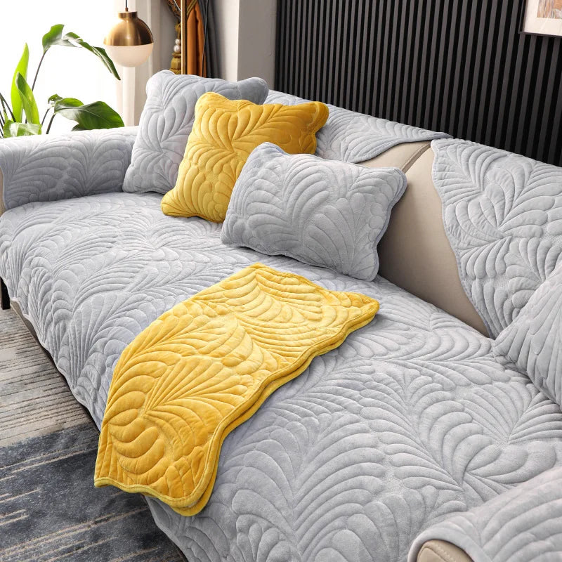 Nordic simple sofa cushion winter Dutch short plush cushion cushion cover non slip thickened sofa cover cover sofa Oasis Select